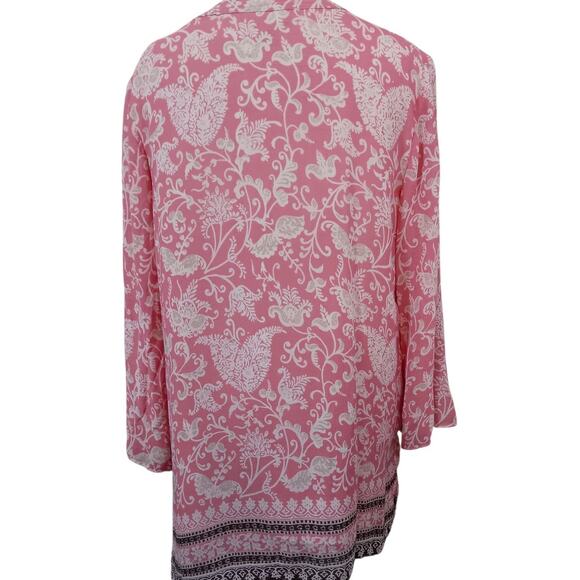 JM COLLECTION Tunic‎ Top Blouse Plus 18W Pink Brown V-Neck Dressy Career Event - Picture 2 of 7